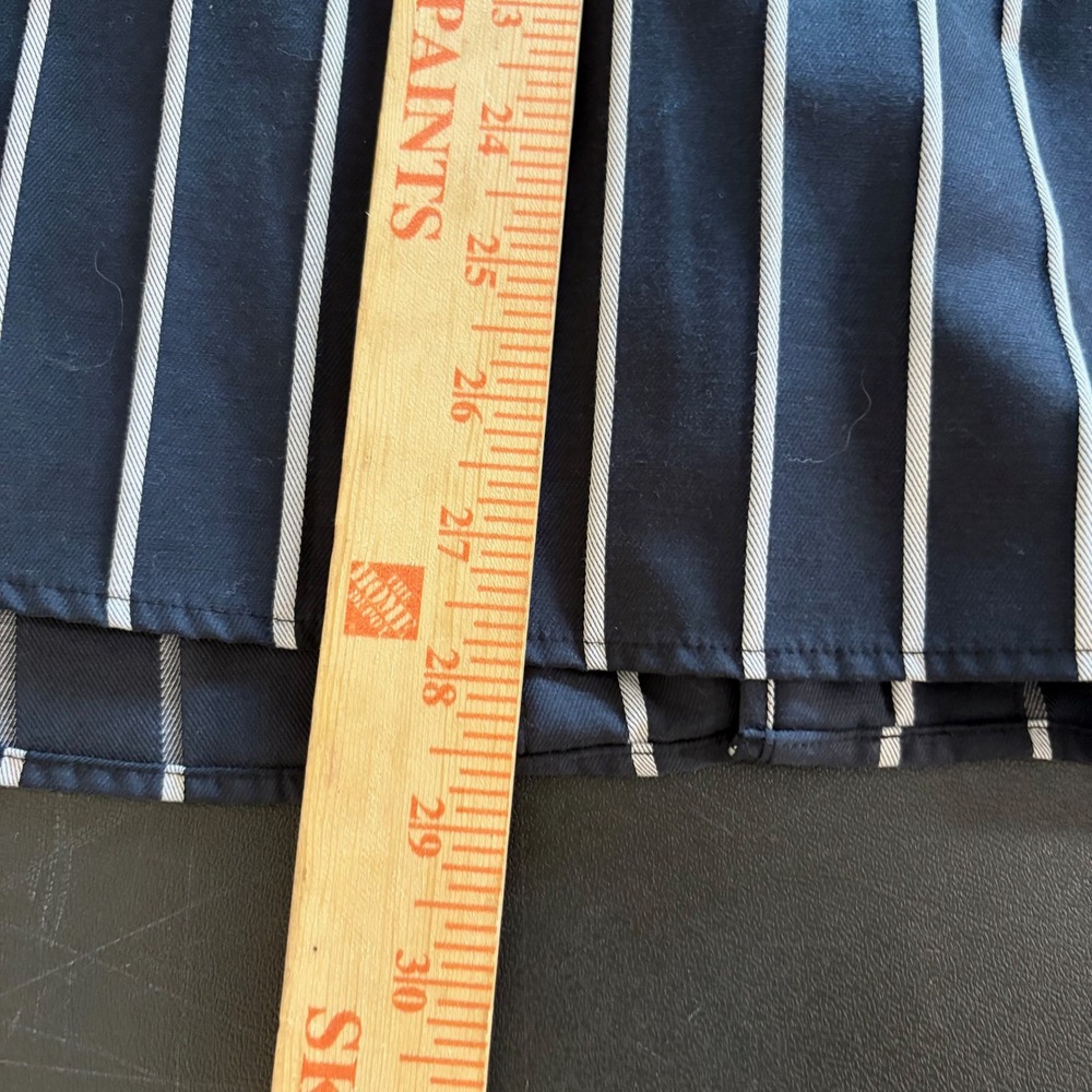 Foxcroft Navy White Striped Button Up Shirt Size 24W Wrinkle Free Shaped Fit - Picture 11 of 12